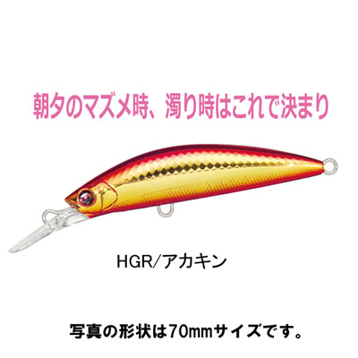 デュエル(DUEL) ハードコア ヘビーシンキングミノー70 HGR アカキン ●廃番