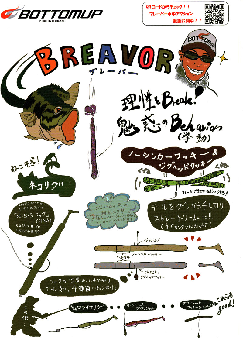 ボトムアップ(BOTTOMUP) ブレーバー5.7 M007 ライムチャート 17breavor_info_illust.jpg