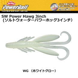 バークレイ(Berkley) ソルトウォーターパワーホッグ3インチ MSPH3-WG ホワイトグロー