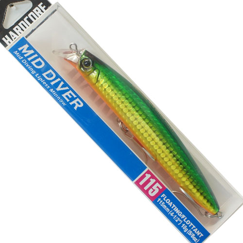 デュエル(DUEL) ハードコア ミッドダイバー (F) 115mm 03 HGGR ゴールドグリーン