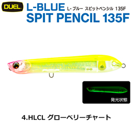 デュエル(DUEL) L-ブルー スピットペンシル 135F 135mm グローベリーチャート 04 ●廃番