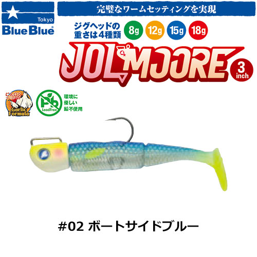 ブルーブルー(BlueBlue) ジョルムーア 3インチ 18g #02 ボートサイドブルー ★お一人様同色1個まででお願いします。